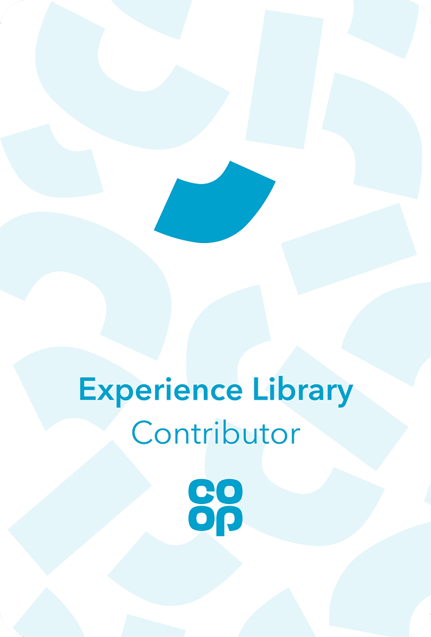 An Experience Library contributor sticker
