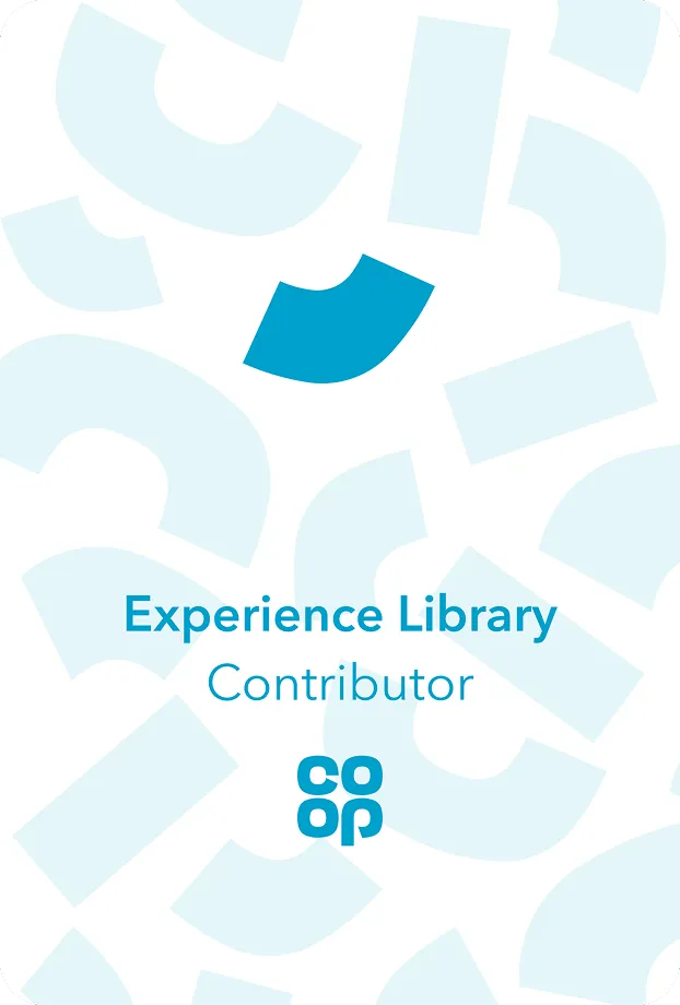 An Experience Library contributor sticker